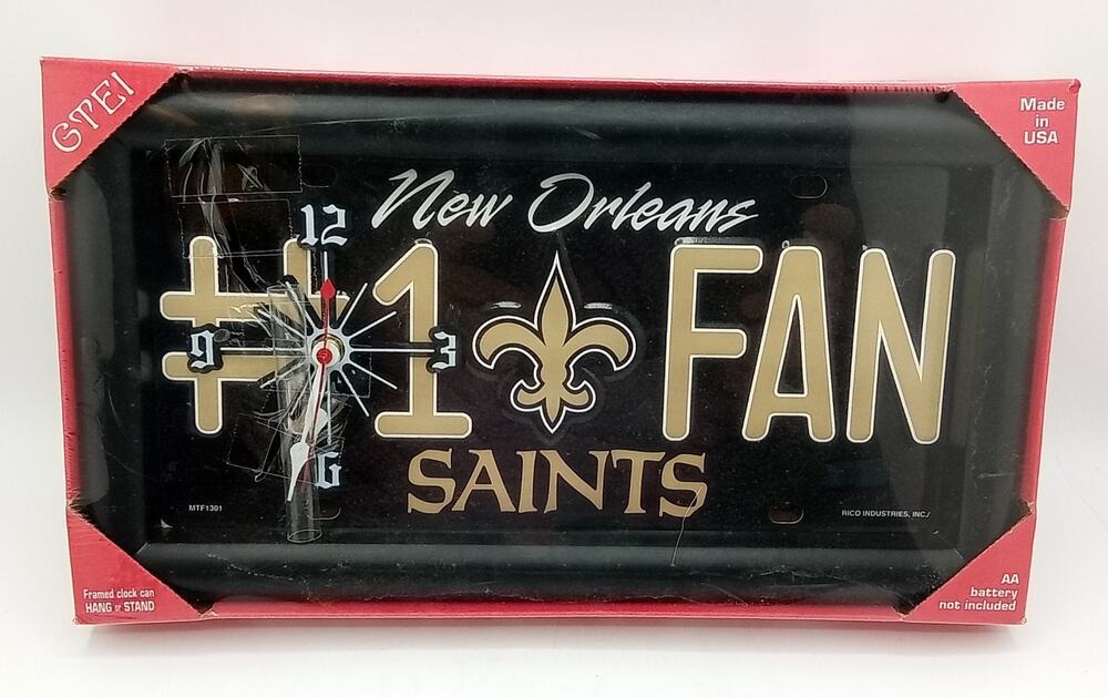 New Orleans Saints #1 Fan License Palte Standard Analog Wall Clock